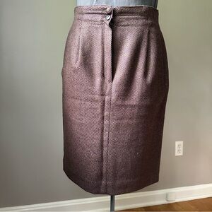 Vintage wool Michii Moon Brown Pencil Skirt